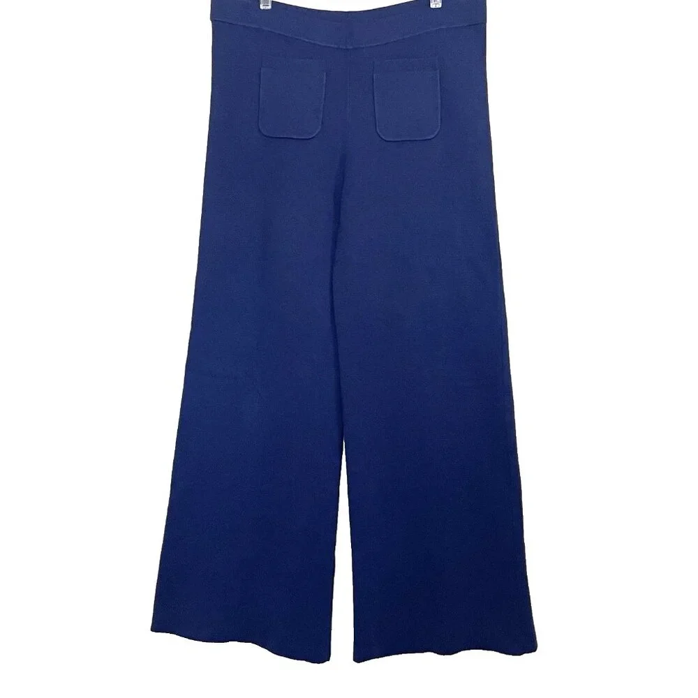 J. Crew Sailor Sweater Wide Leg Trouser Pant XL Tall Patch Pockets Pull On CH665